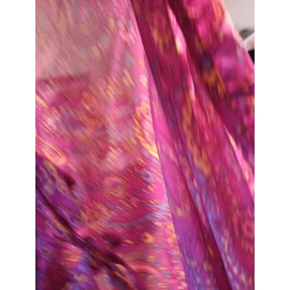 Beach Lunch Lounge Womens 2XL Midi Dress Pink Semi Sheer Tiered Boho Spring - Picture 7 of 7